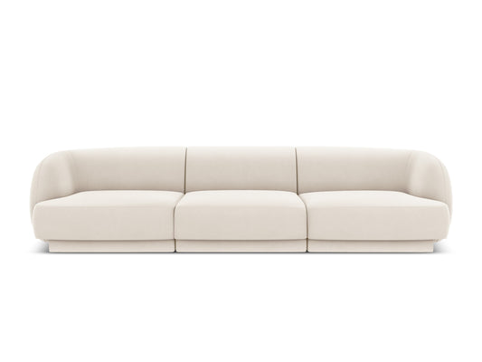 Miley — Sofa Light Beige (Bluvel 22) Black Plastic
