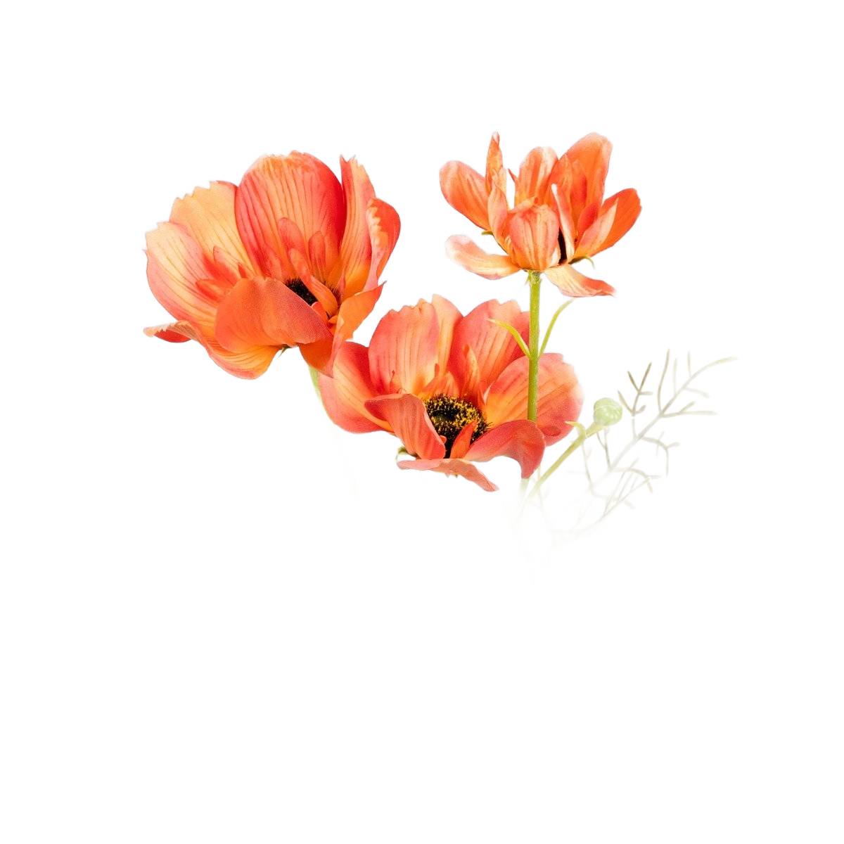 Artificial branch EMRA Artificial Orange Poppies Branch 76 cm