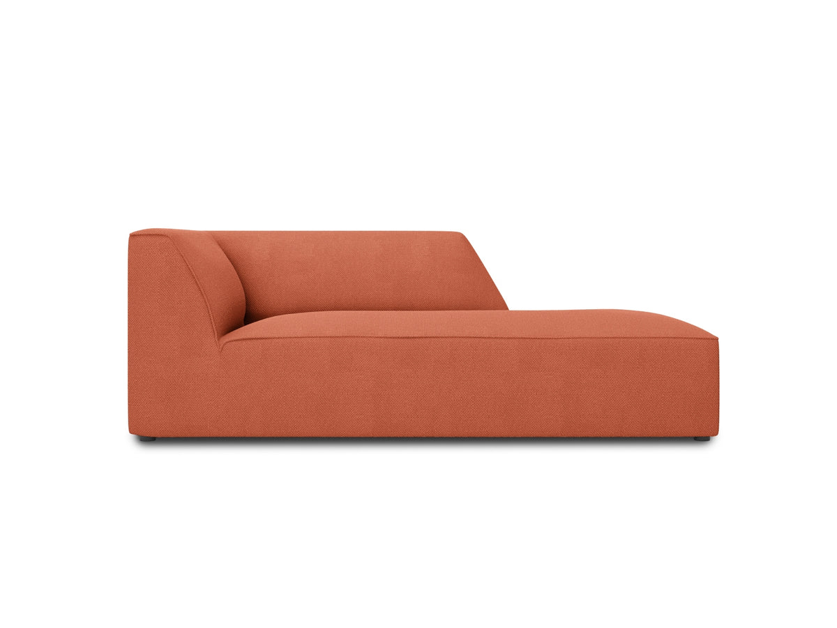 Ruby — Chaise Longue Coral (Ottawa 2) Black Plastic Right