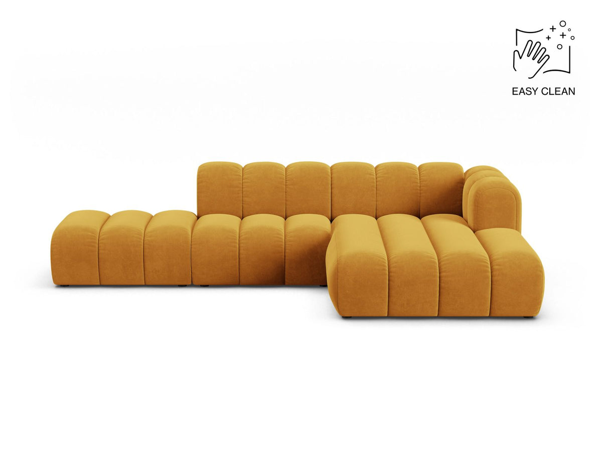Lupine — Corner Sofa Yellow (Venus 2917) Black Plastic Right