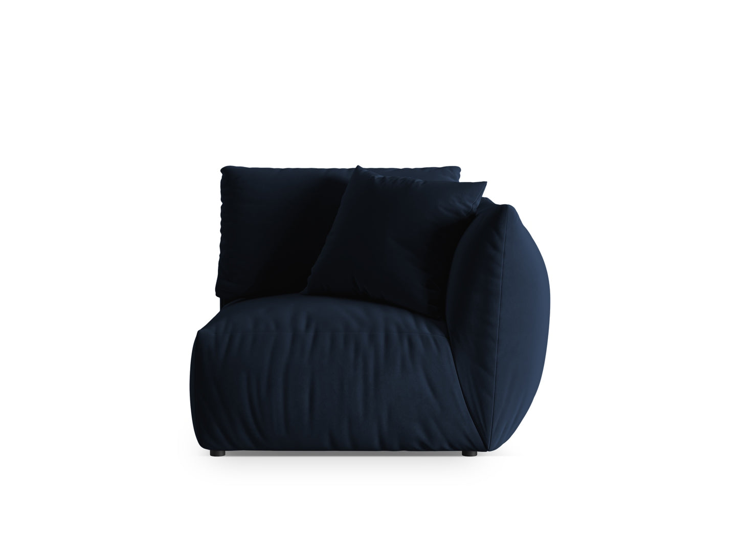 Chris — Modular Sofa Royal Blue (Casino Deep Blue) Black Plastic Right