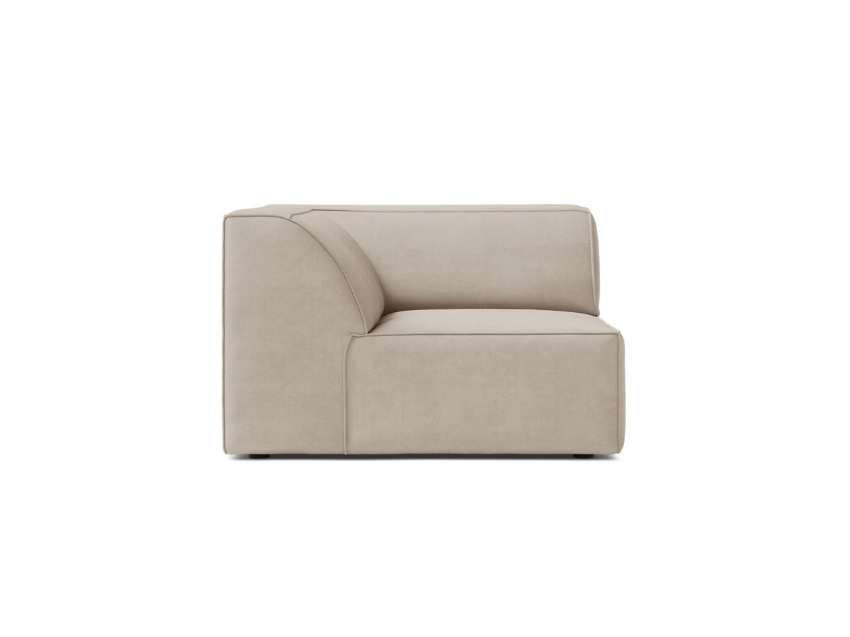 Jodie — Modular Sofa Dark Beige (Bluvel 30) Black Plastic