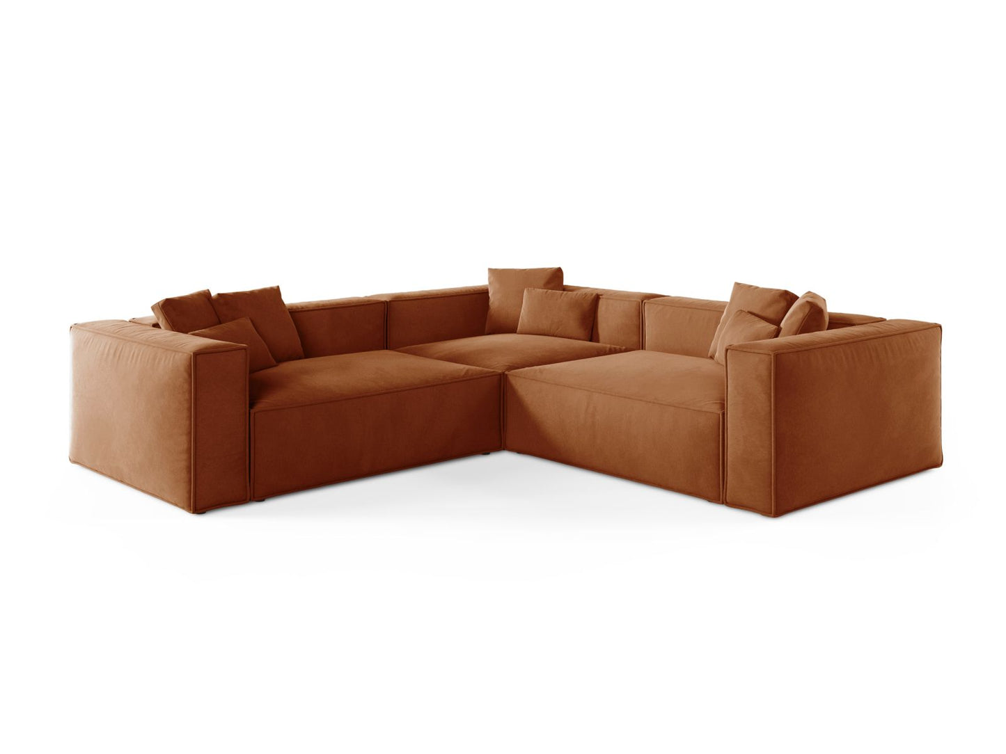 Aveiro — Corner Sofa Terracotta (Casino Terracota) Black Plastic