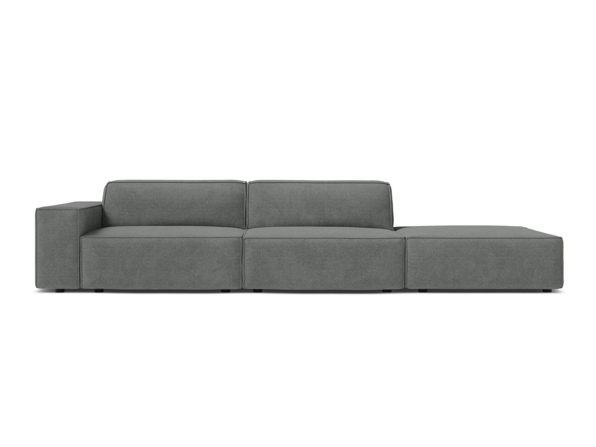 Jodie — Sofa Grey (Liberty 20) Black Plastic Right