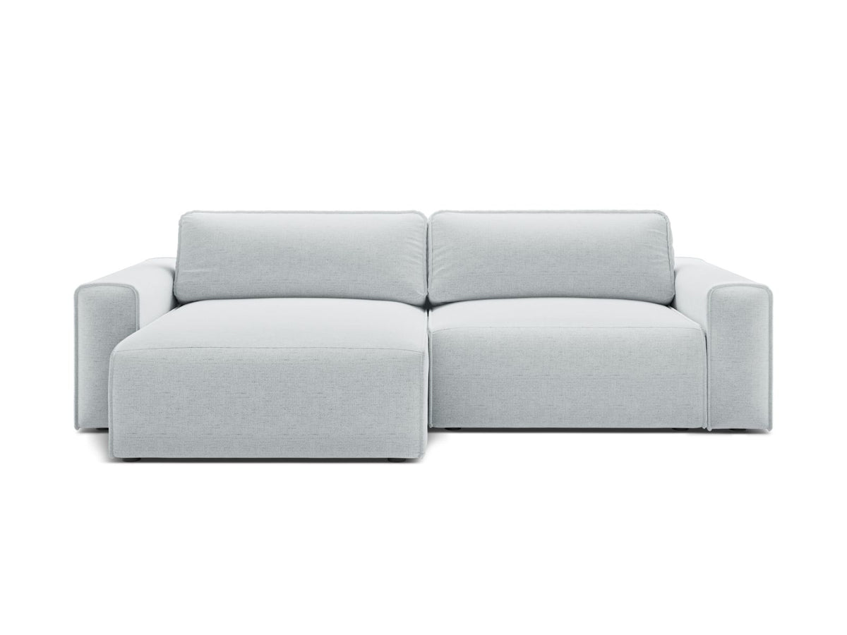 Victor — Corner Sofa Light Grey (Moly 70) Black Plastic Left