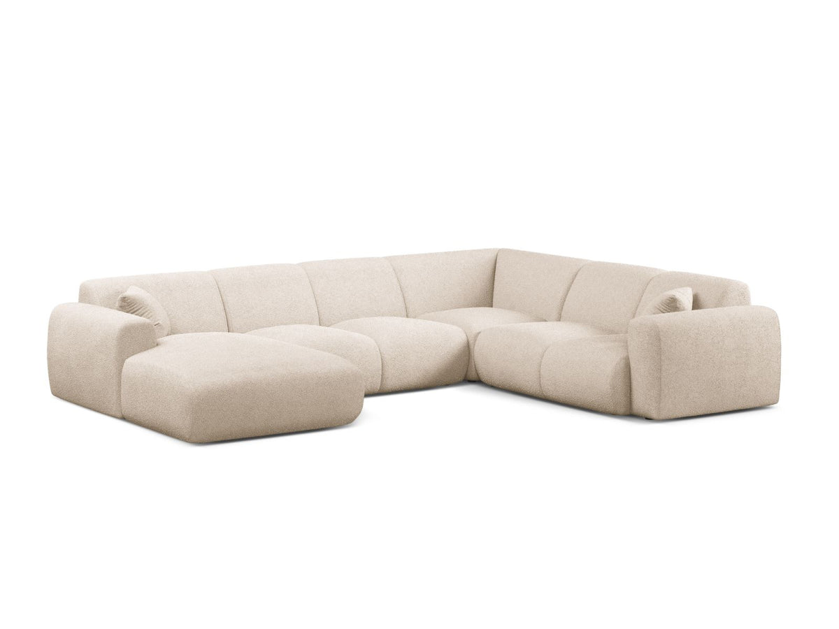 Molino — Panoramic Sofa Beige (Baloo 2074) Black Plastic Right