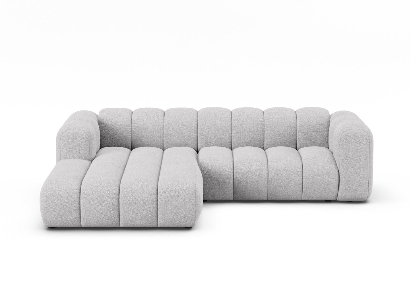 Lupine — Corner Sofa Light Grey (Baloo 2085) Black Plastic Left