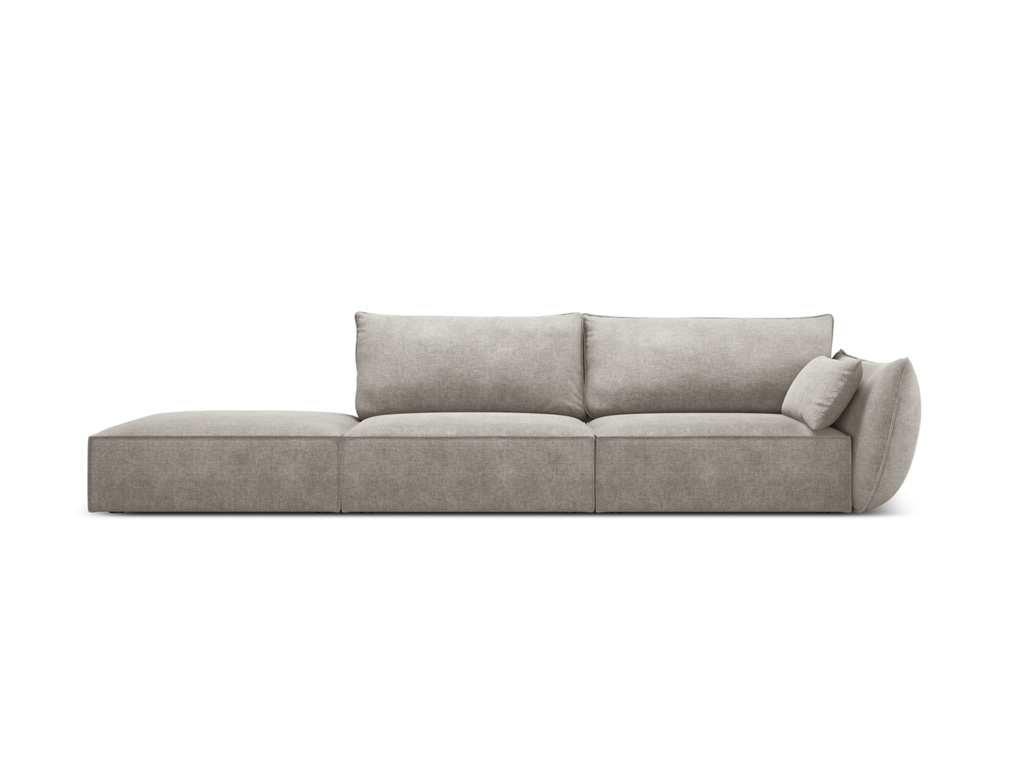 Kaelle — Sofa Light Grey (Over The Horizon 85) Black Plastic Left
