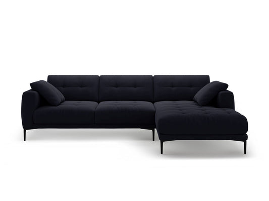 Bemy — Corner Sofa Royal Blue (Salvador 5) Black Metal Right