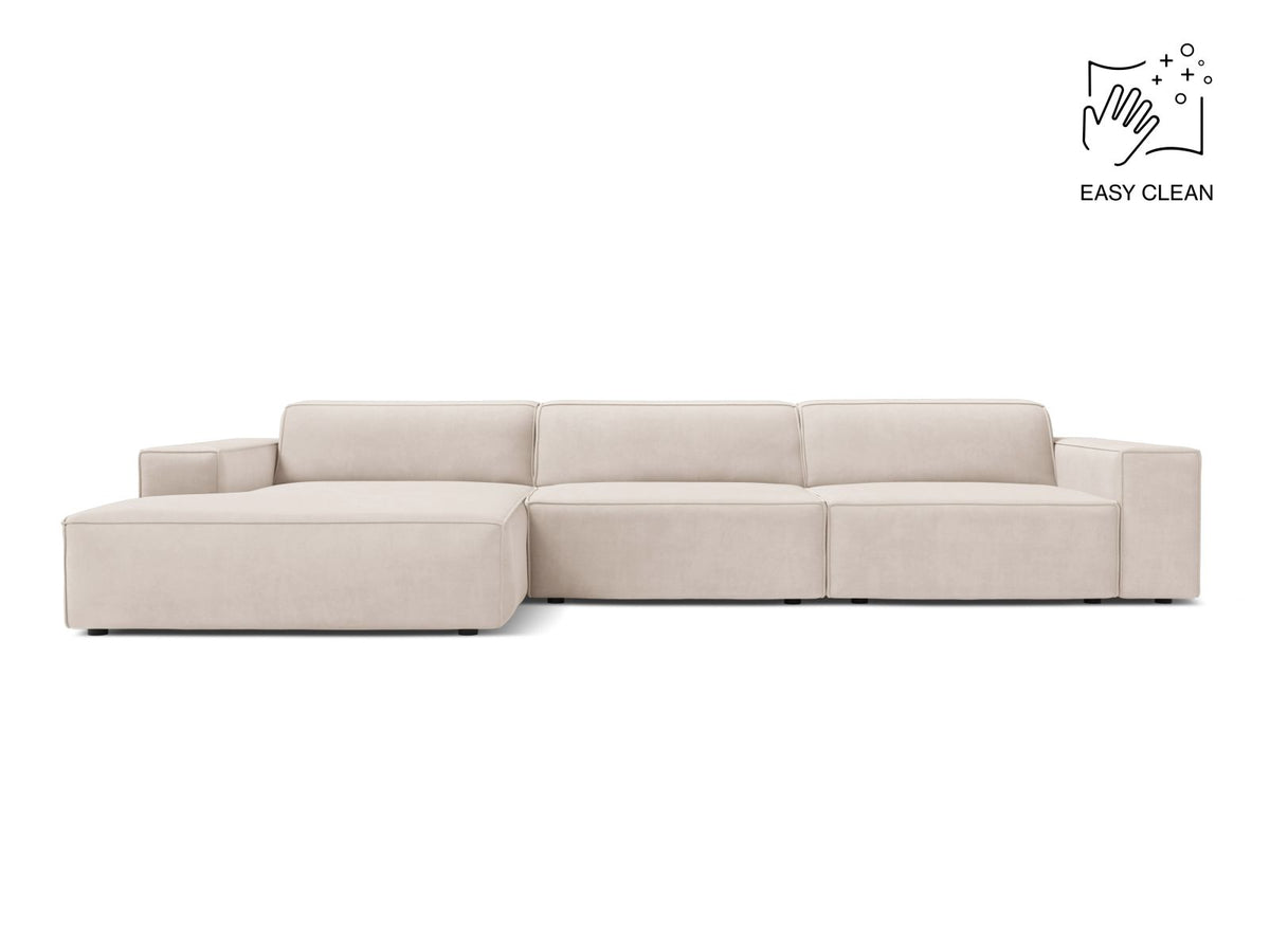Jodie — Corner Sofa (284x162x77 cm) Light Beige (Venus 2927) Left