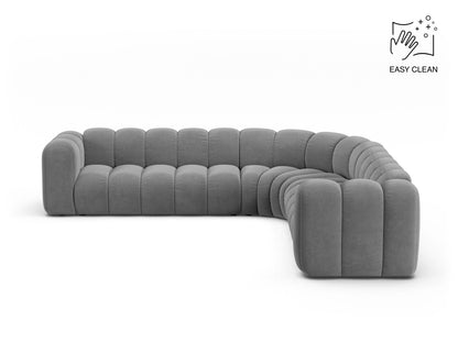 Lupine — Corner Sofa Light Grey (Venus 2929) Black Plastic