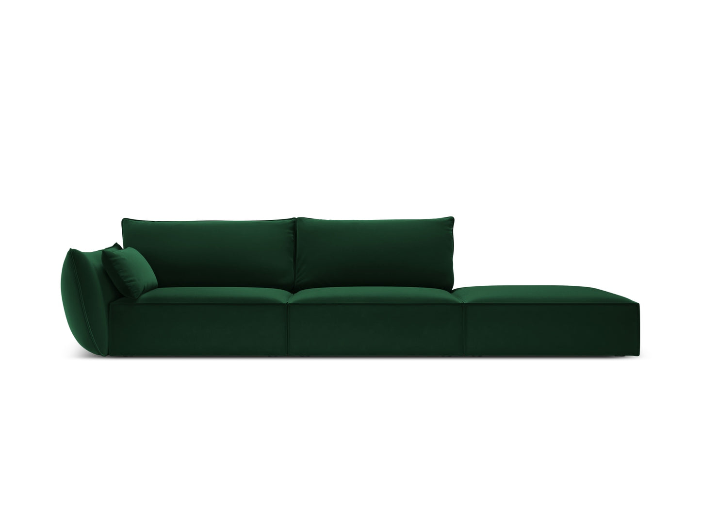 Kaelle — Sofa Bottle Green (Bluvel 78) Black Plastic Right