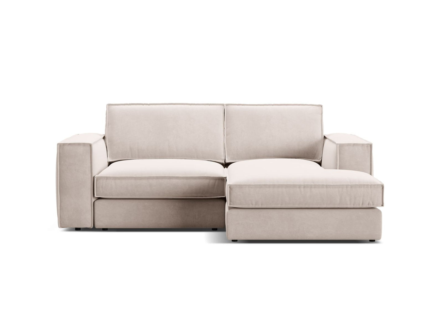 Pola — Corner Sofa Beige (Salvador 1) Black Plastic Right