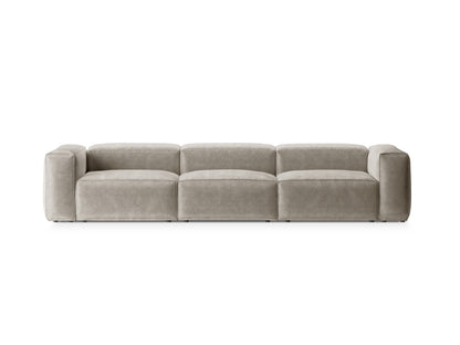 Bergamo — Sofa Ivory (Perla 15) Black Plastic
