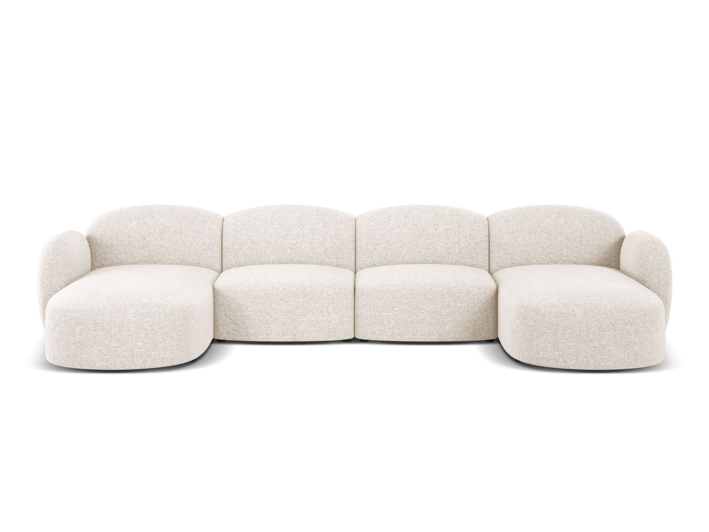 Blair — Panoramic Sofa Light Beige (Eden 2 Pearl) Black Plastic