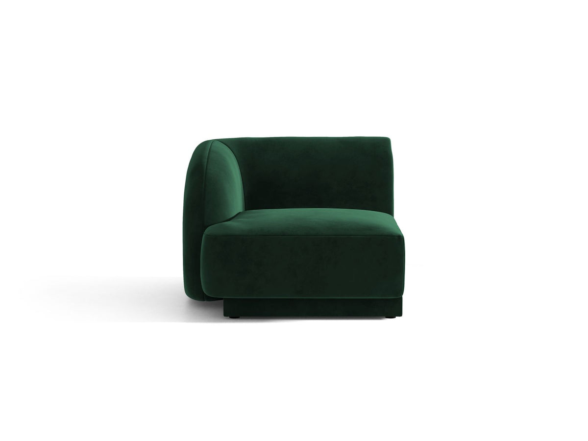 Miley — Modular Sofa Bottle Green (Bluvel 78) Black Plastic Left