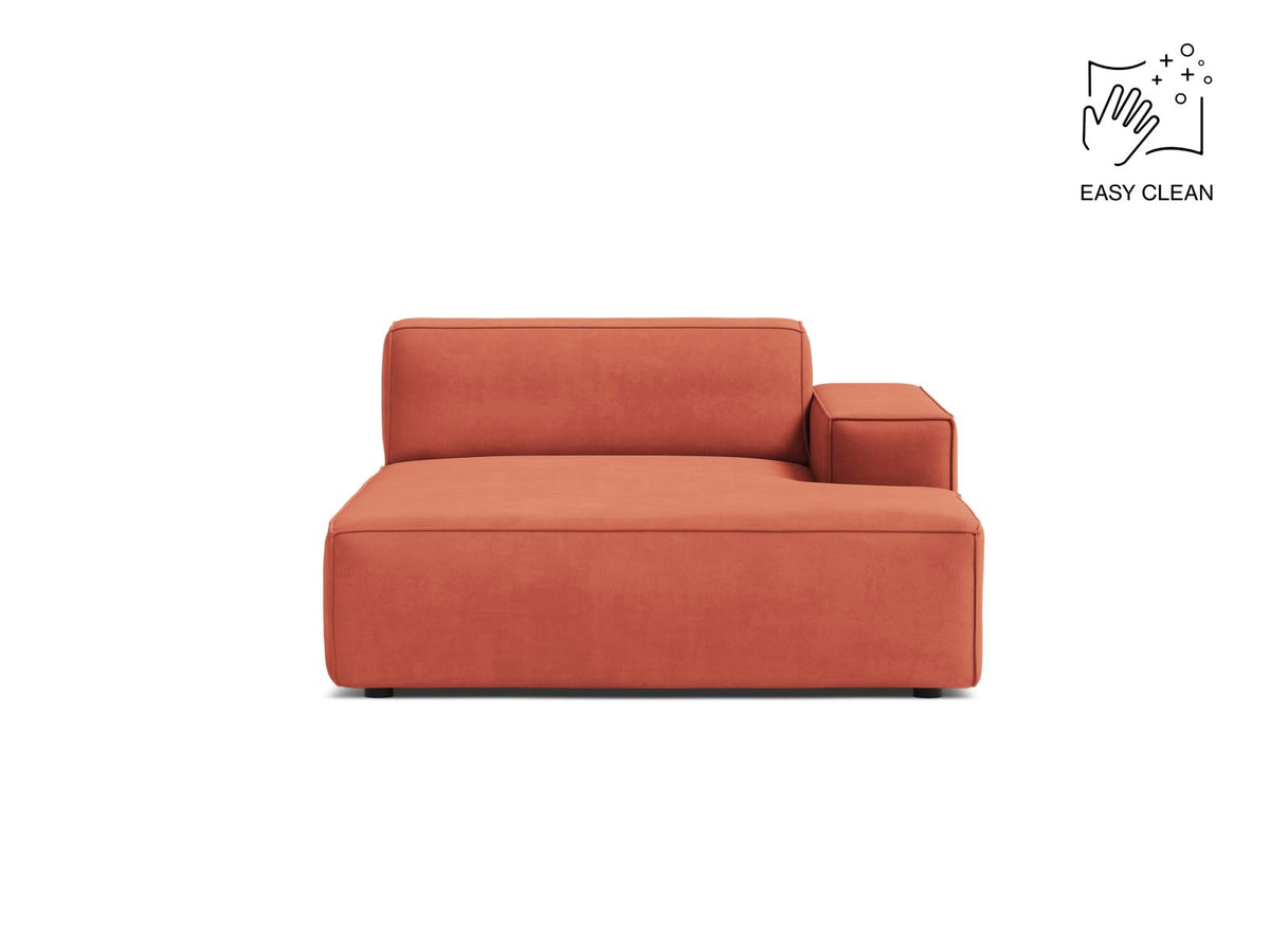 Jodie — Chaise Longue Coral (Venus 2933) Black Plastic Right