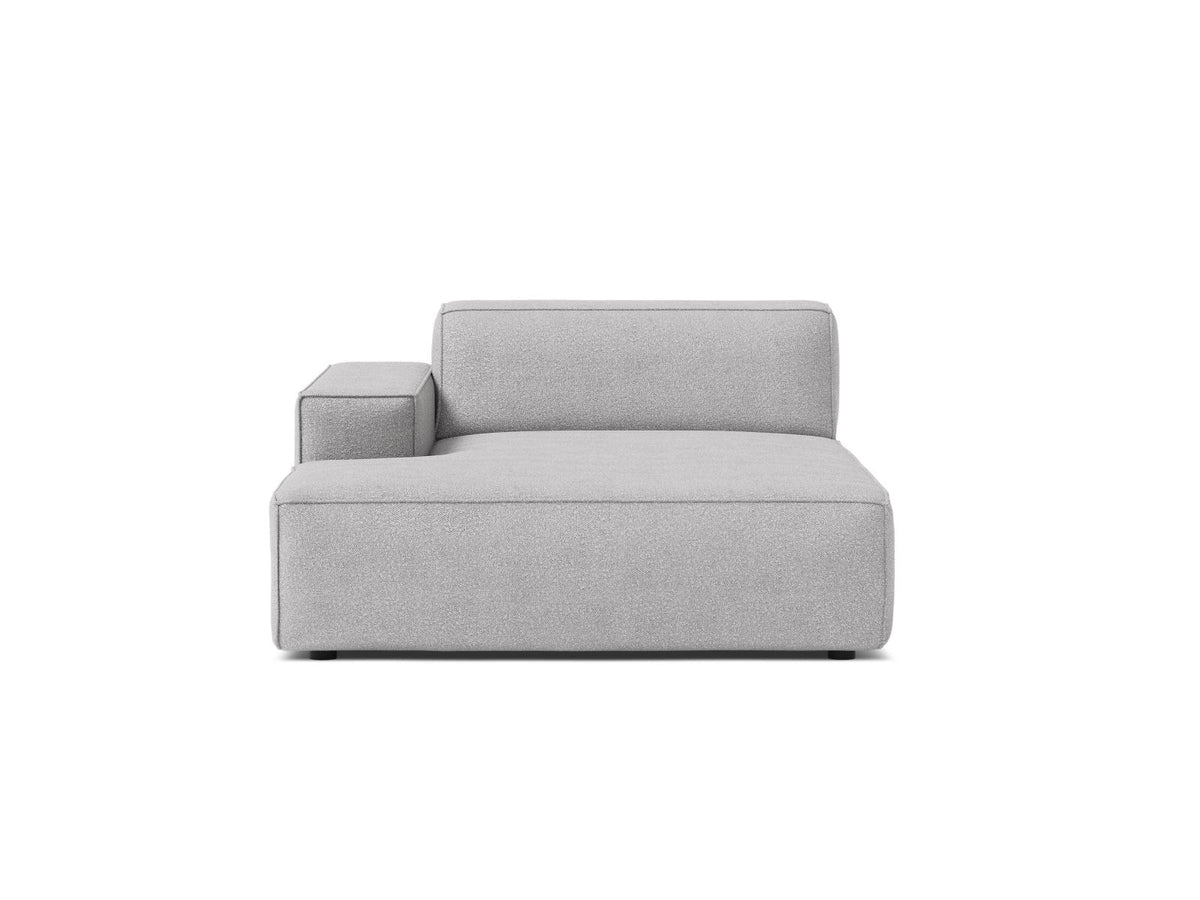 Jodie — Chaise Longue Light Grey (Baloo 2085) Black Plastic Left