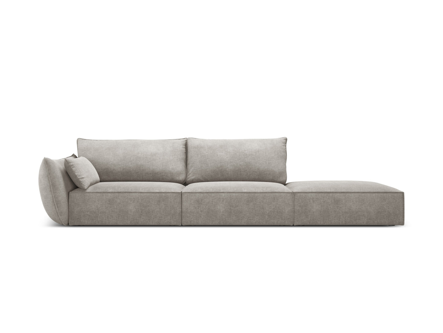 Kaelle — Sofa Light Grey (Over The Horizon 85) Black Plastic Right