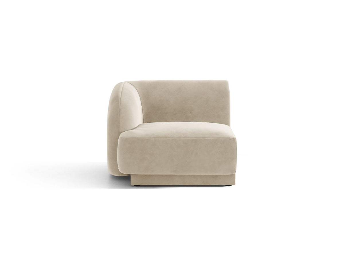 Miley — Modular Sofa Dark Beige (Bluvel 30) Black Plastic Left