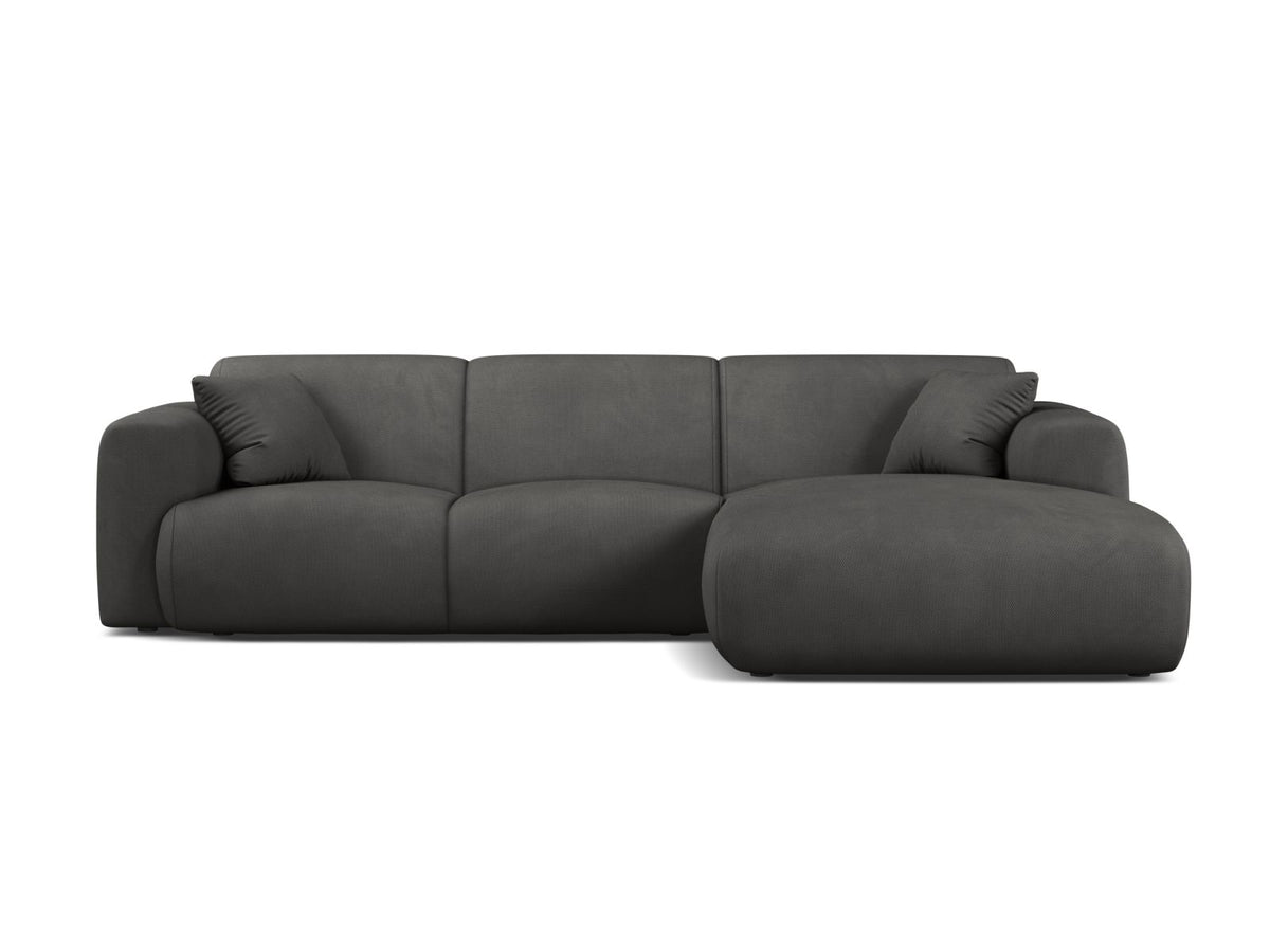 Molino — Corner Sofa Dark Grey (Rebel 3) Black Plastic Right