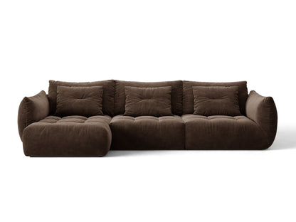 Bloom — Corner Sofa (327x152x97 cm) Dark Brown (Bluvel 48) Left