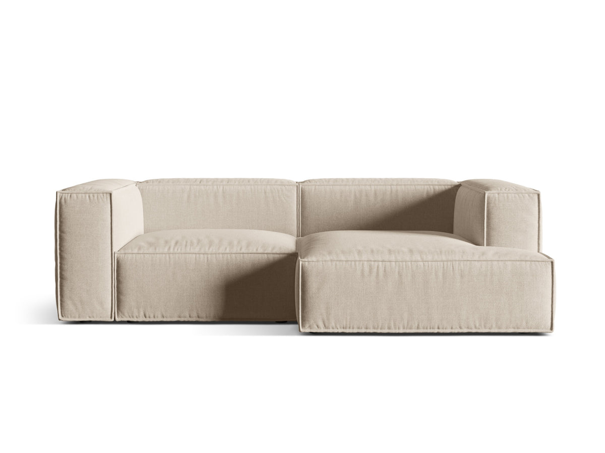 Nuria — Corner Sofa Beige (Liberty 2) Black Plastic Right
