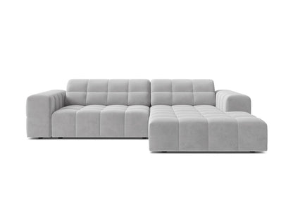 Jennifer — Corner Sofa (234x167x78 cm) Silver (Bluvel 03) Right