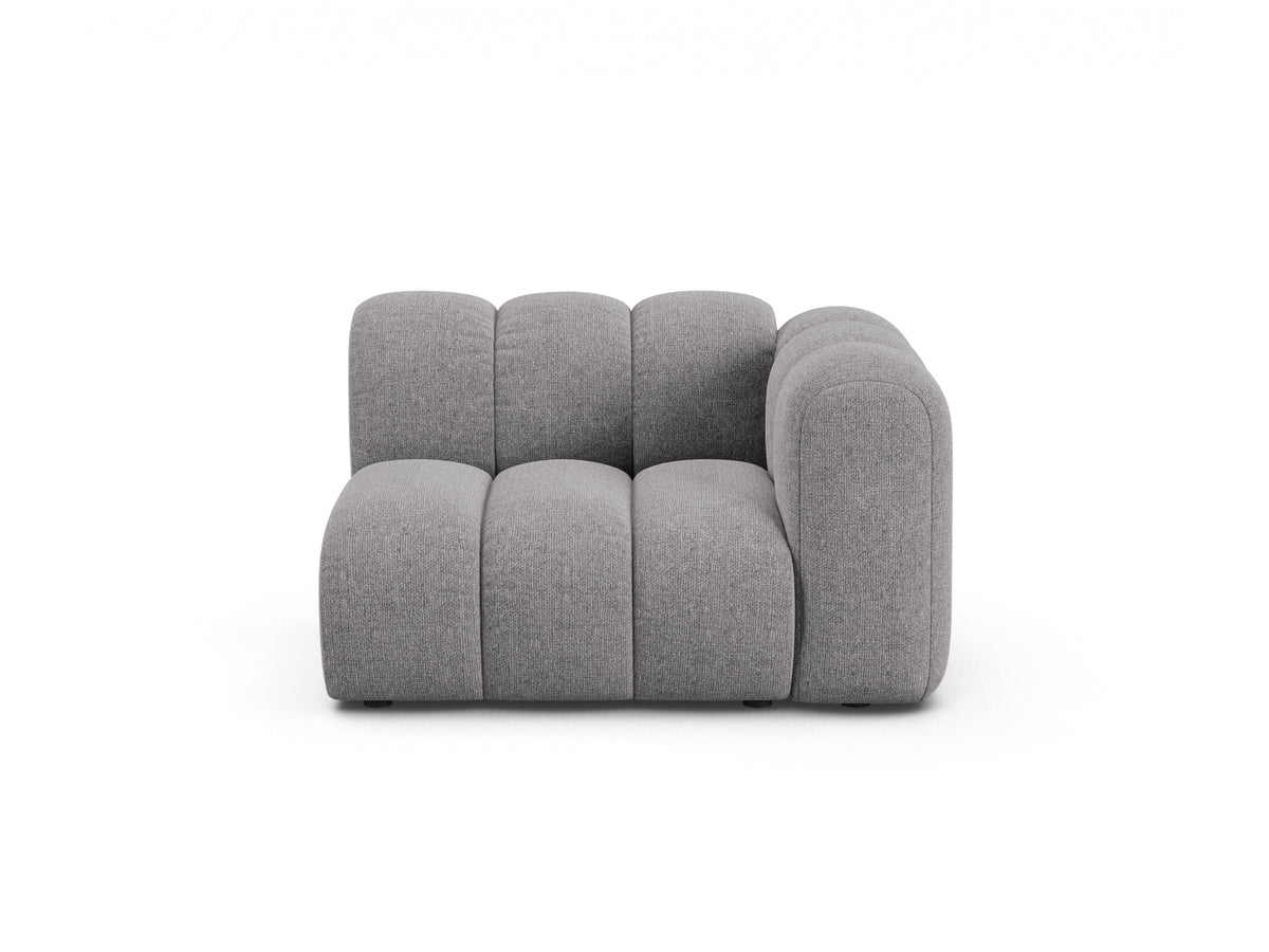 Lupine — Modular Sofa Light Grey (Eden 18 Grey) Black Plastic Right