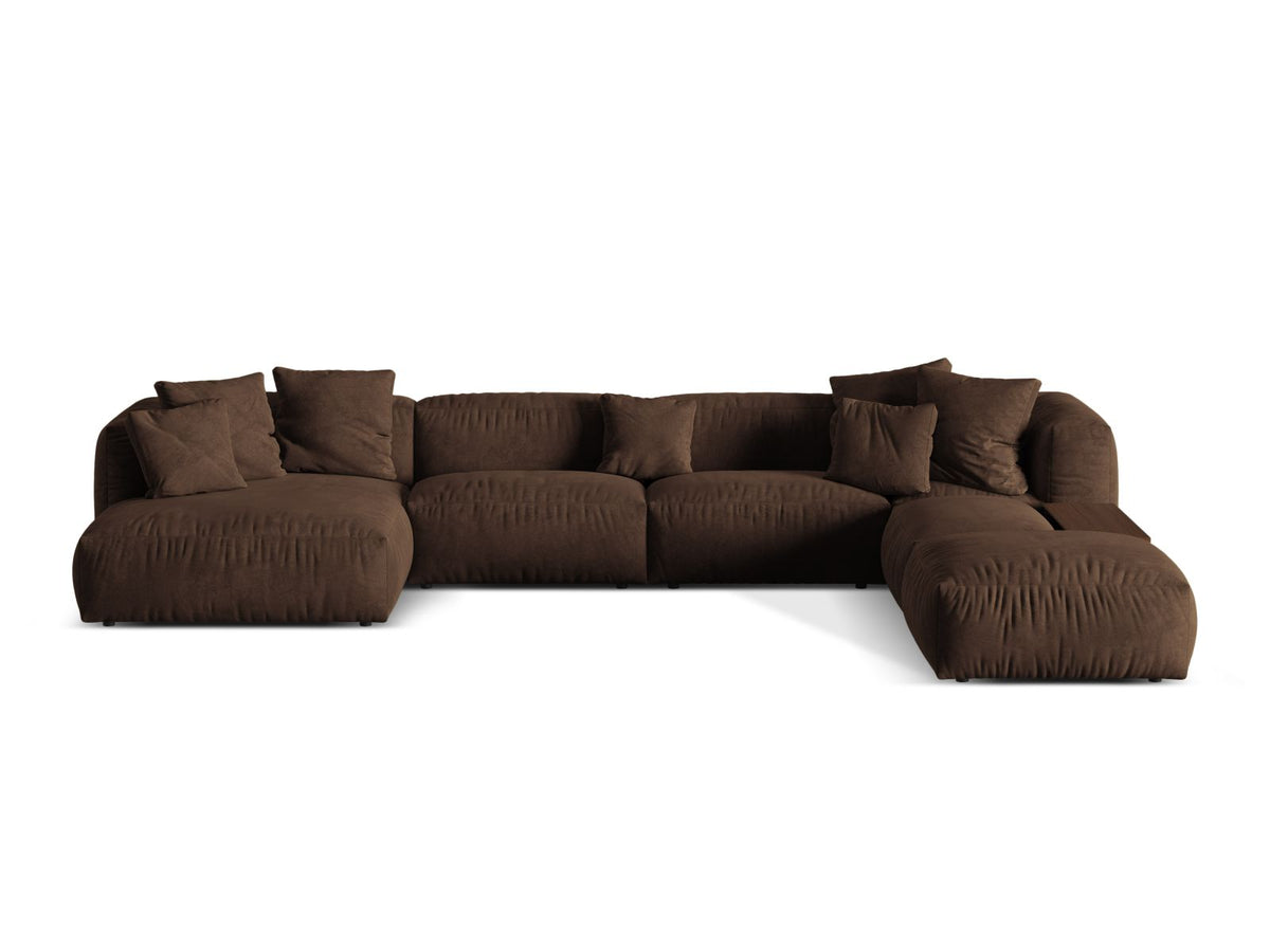 Martina — Panoramic Sofa Chocolate (Vogue 6) Black Plastic Right