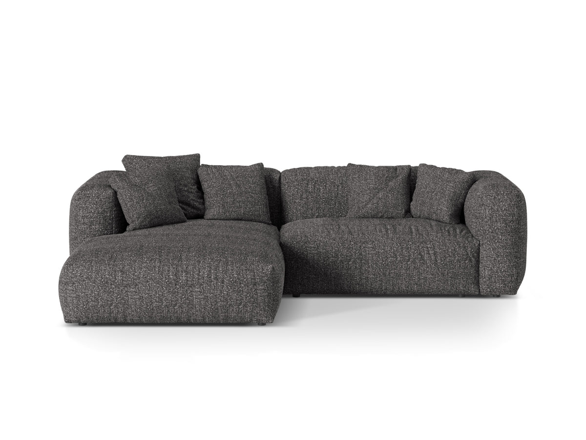 Martina — Corner Sofa Anthracite (Monet Anthracite) Black Plastic Left