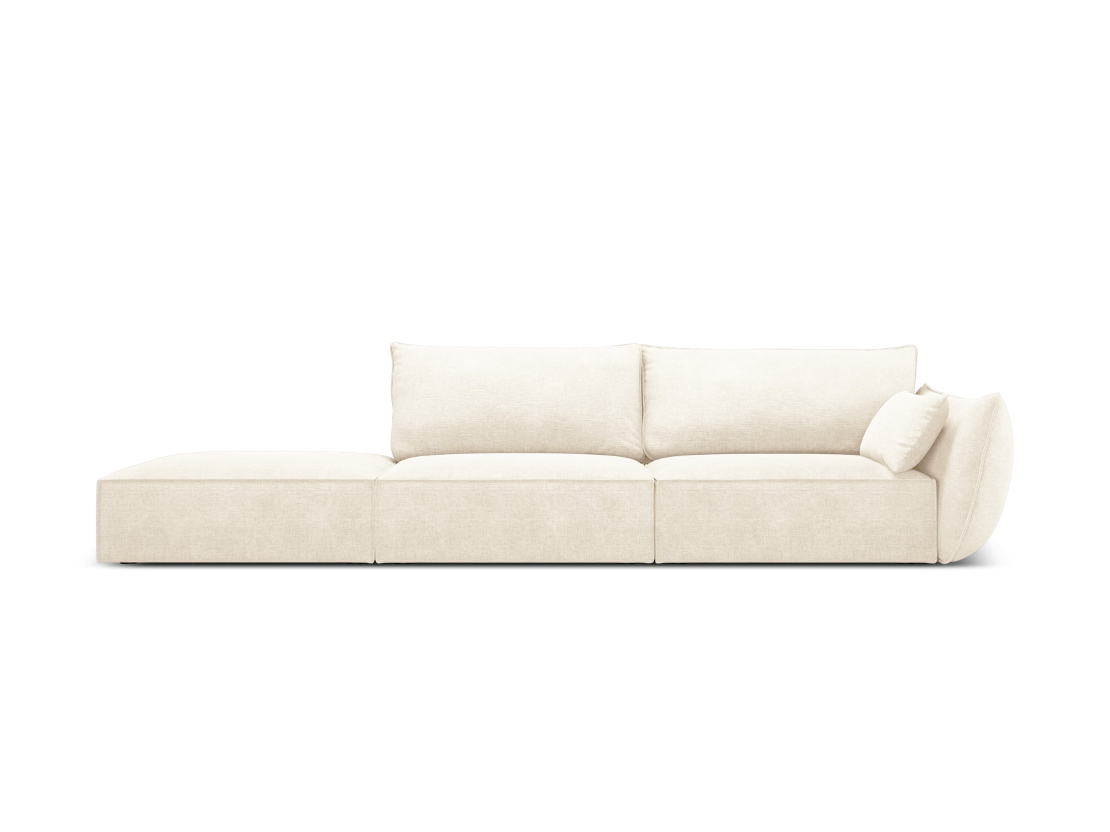 Kaelle — Sofa Light Beige (Over The Horizon 03) Black Plastic Left