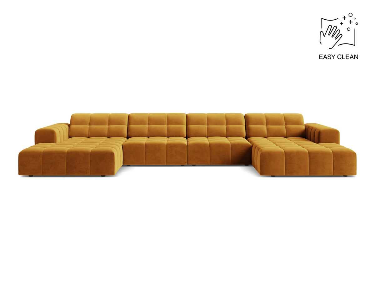 Jennifer — Panoramic Sofa Yellow (Venus 2917) Black Plastic