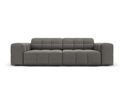 Chicago — Sofa Light Grey (Bluvel 13) Black Plastic
