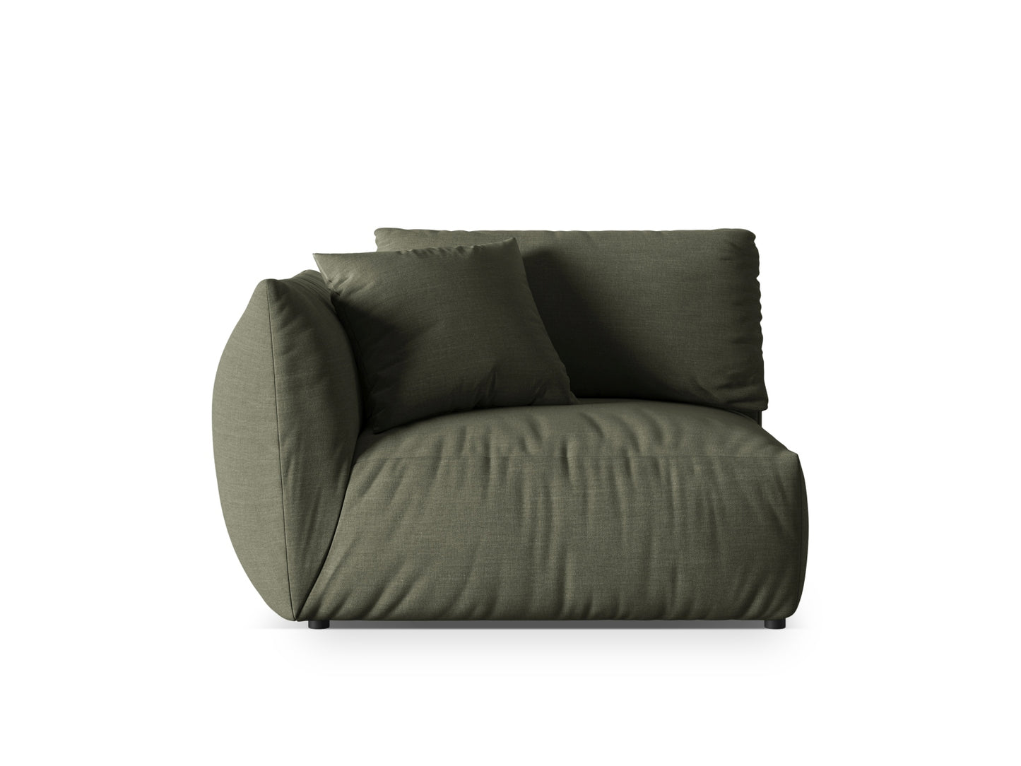 Chris — Modular Sofa Muted Blue (LINS 81) Black Plastic Left