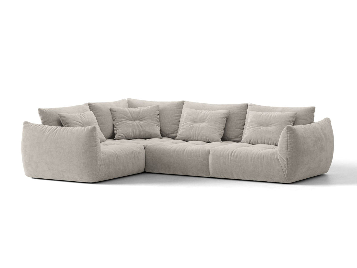 Bloom — Corner Sofa Light Grey (Wind 84) Black Plastic Left