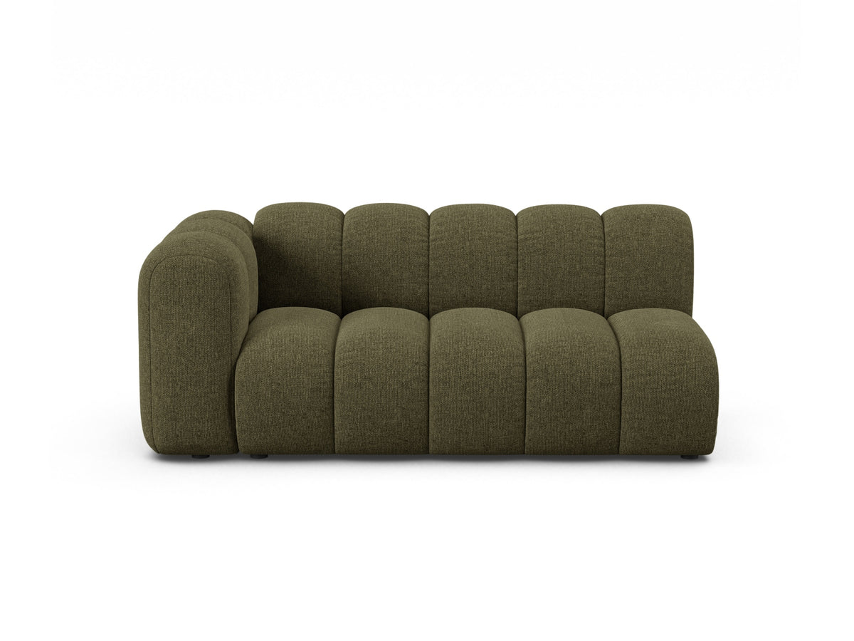 Lupine — Modular Sofa Green (Eden 12 Olive) Black Plastic Left