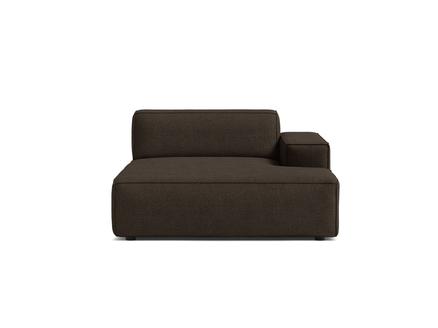 Jodie — Chaise Longue Brown (Baloo 2081) Black Plastic Right