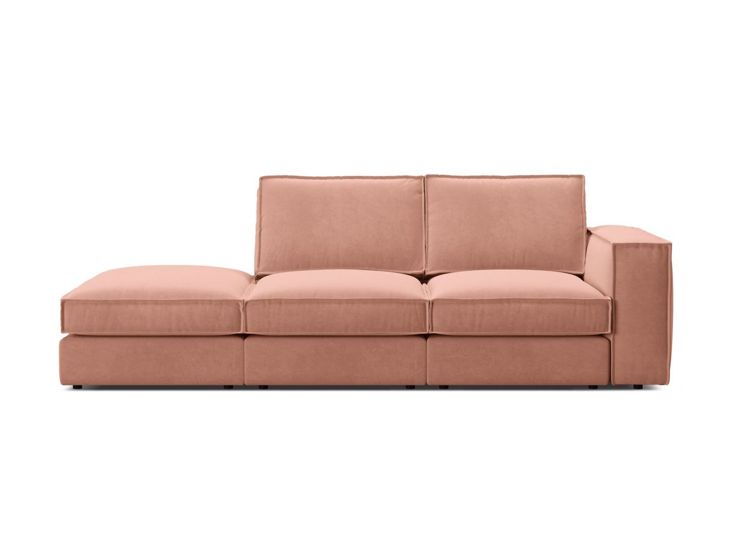 Pola — Sofa Pink (Salvador 11) Black Plastic Left