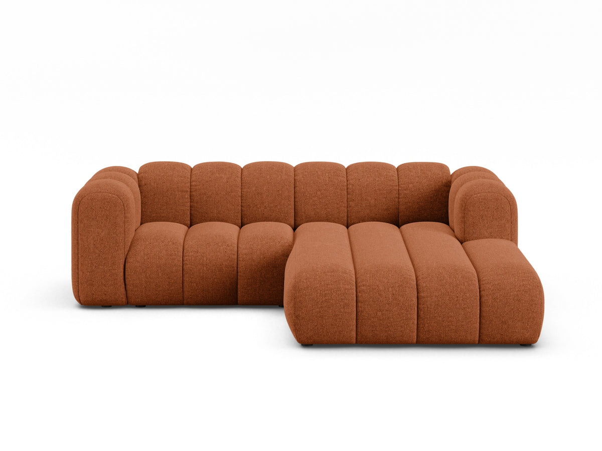 Lupine — Corner Sofa Brick (Eden 10 Terra) Black Plastic Right