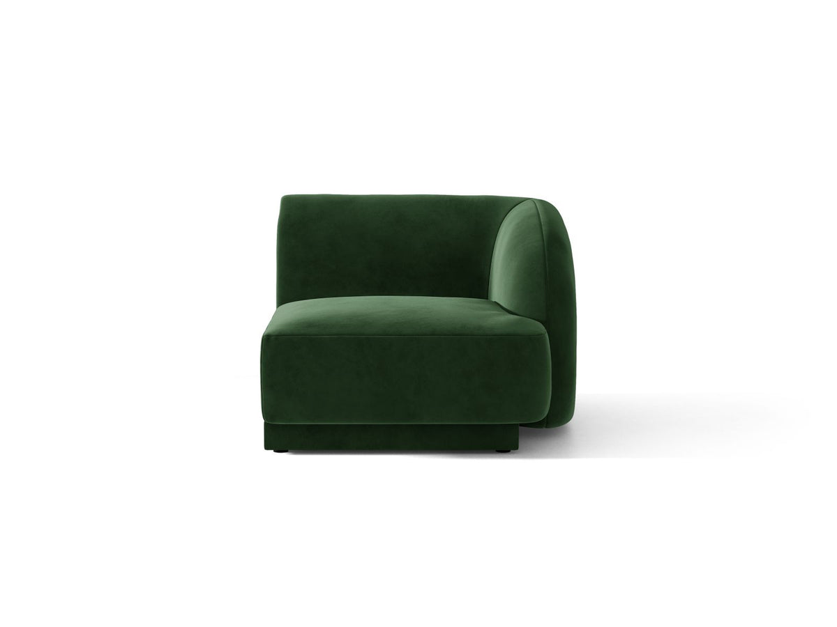 Miley — Modular Sofa Bottle Green (Venus 2940) Black Plastic Right