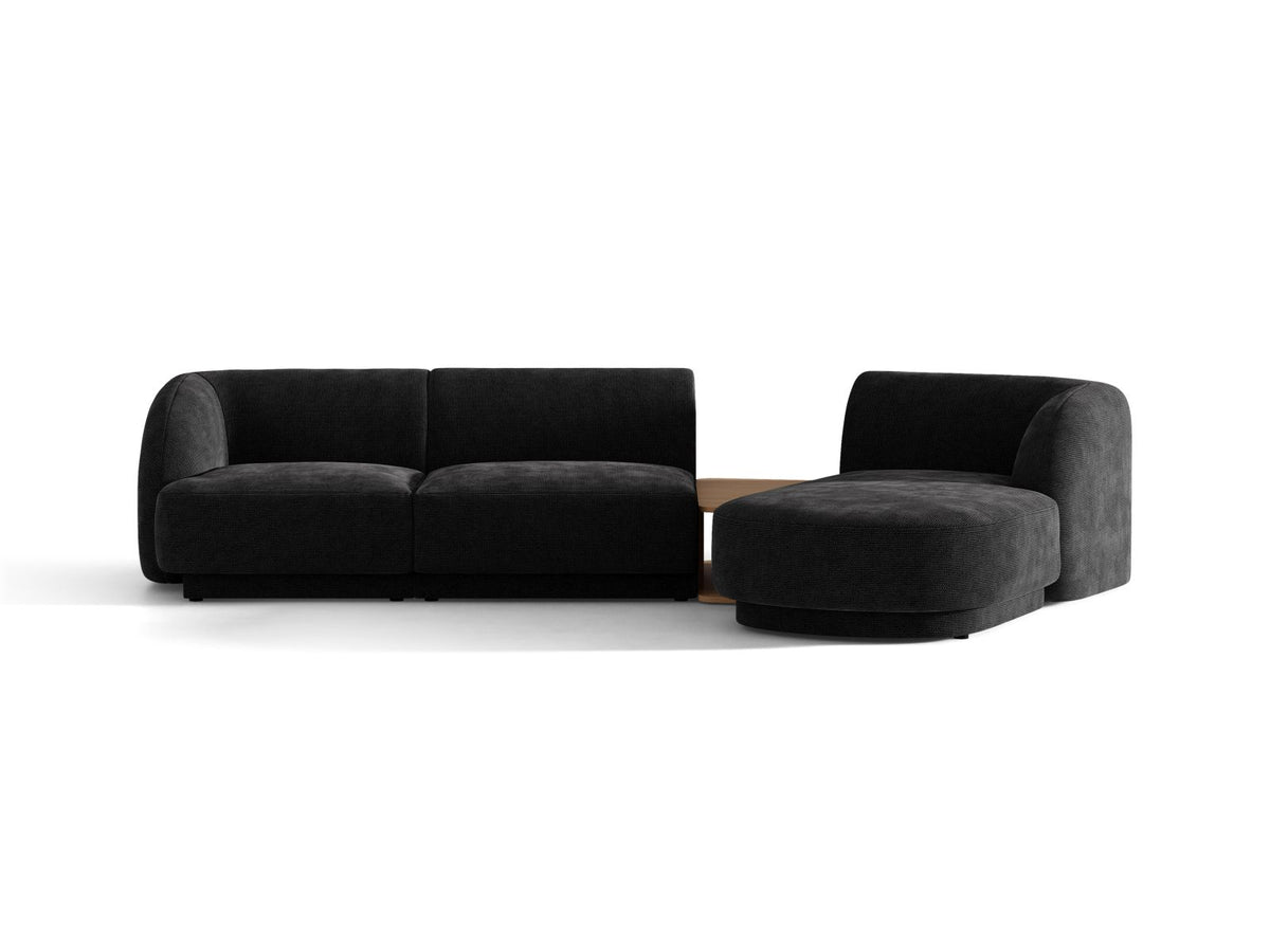 Miley — Sofa Black (Haga 19) Black Plastic Right