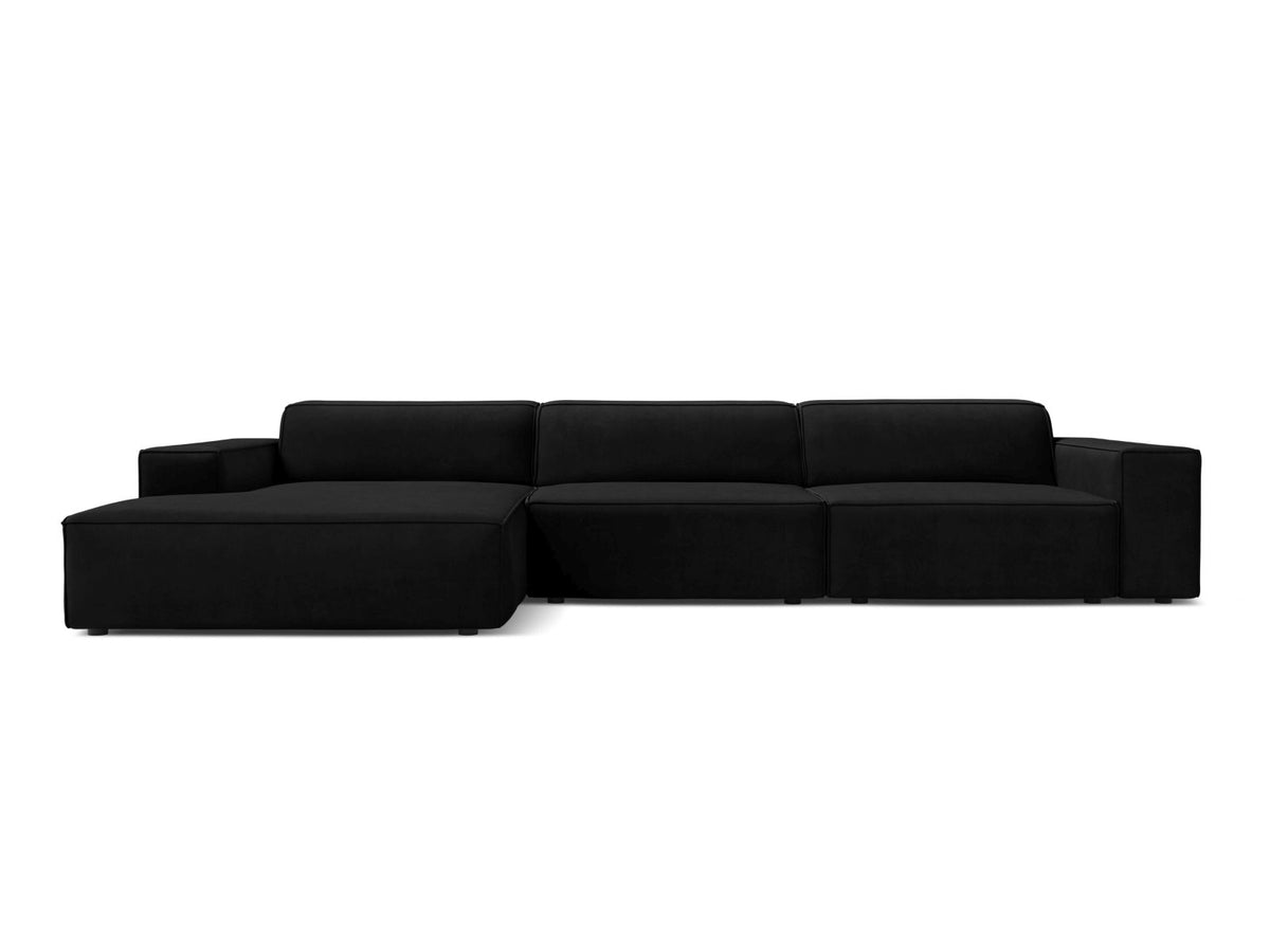 Jodie — Corner Sofa (284x162x77 cm) Black (Bluvel 19) Left
