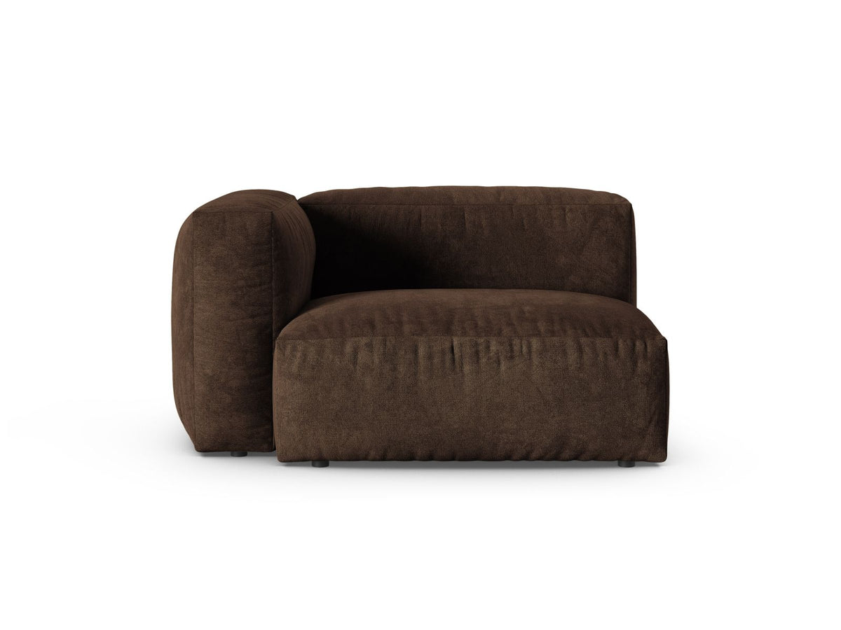 Martina — Modular Sofa Chocolate (Vogue 6) Black Plastic Left