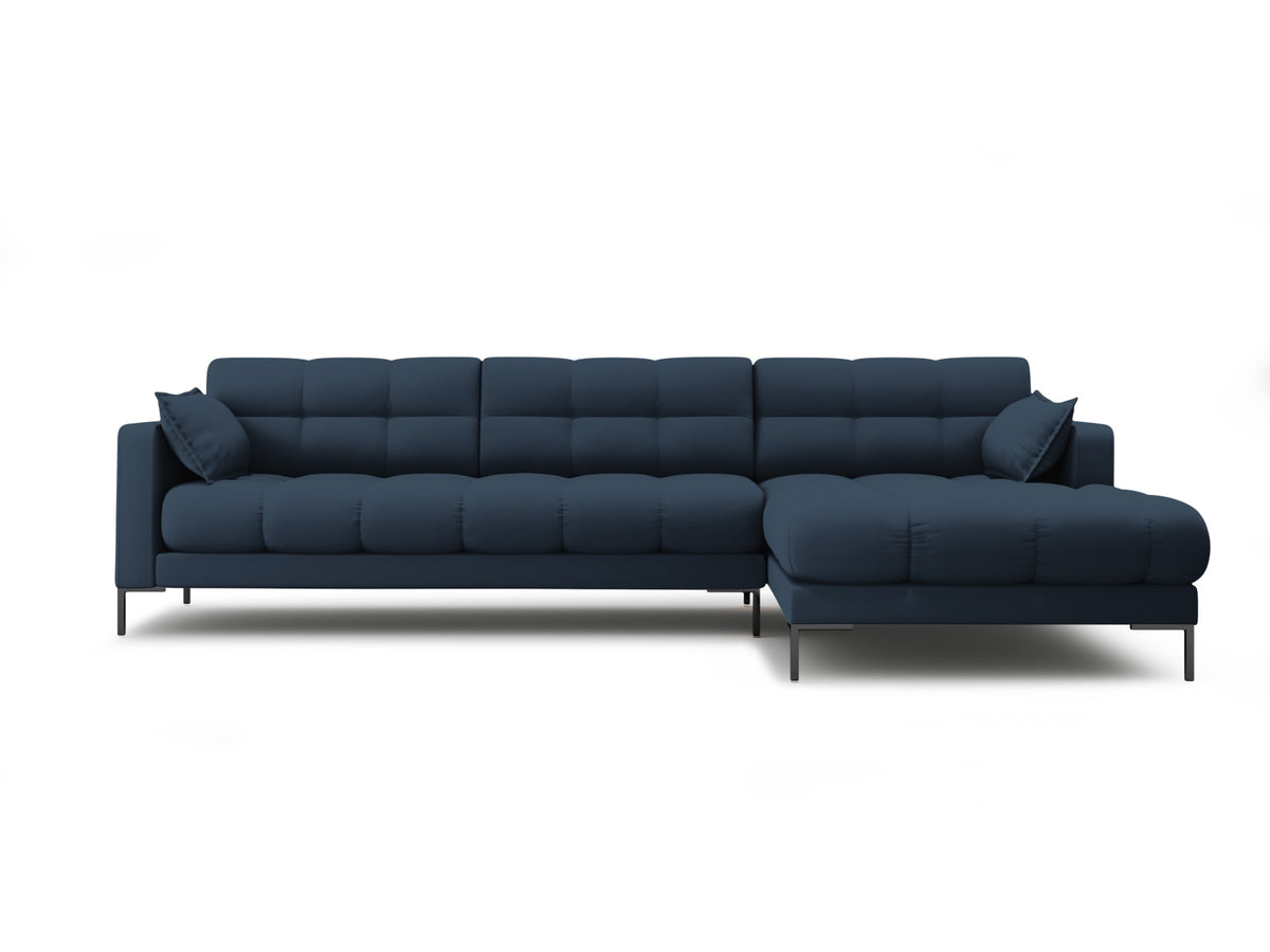 Mamaia — Corner Sofa Blue (Neve 77) Black Metal Right