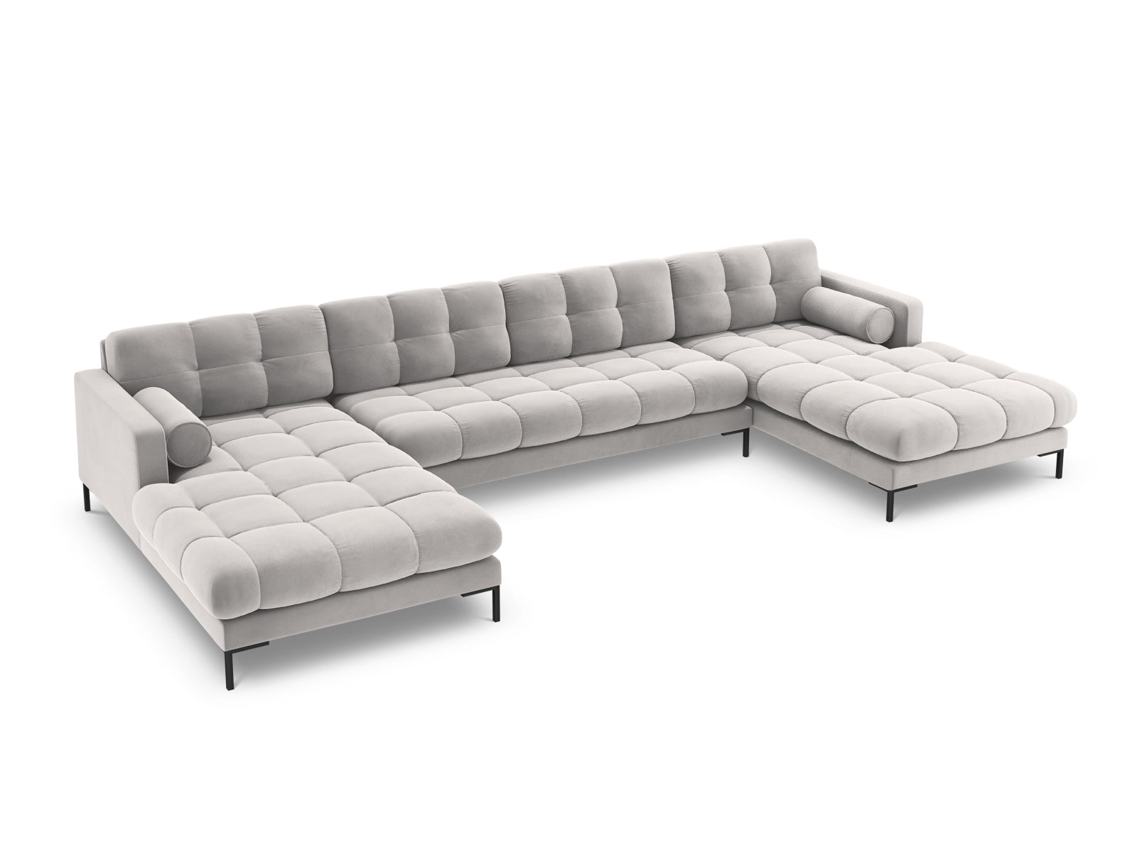 Bali — Panoramic diivan Silver (Bluvel 03) must metall