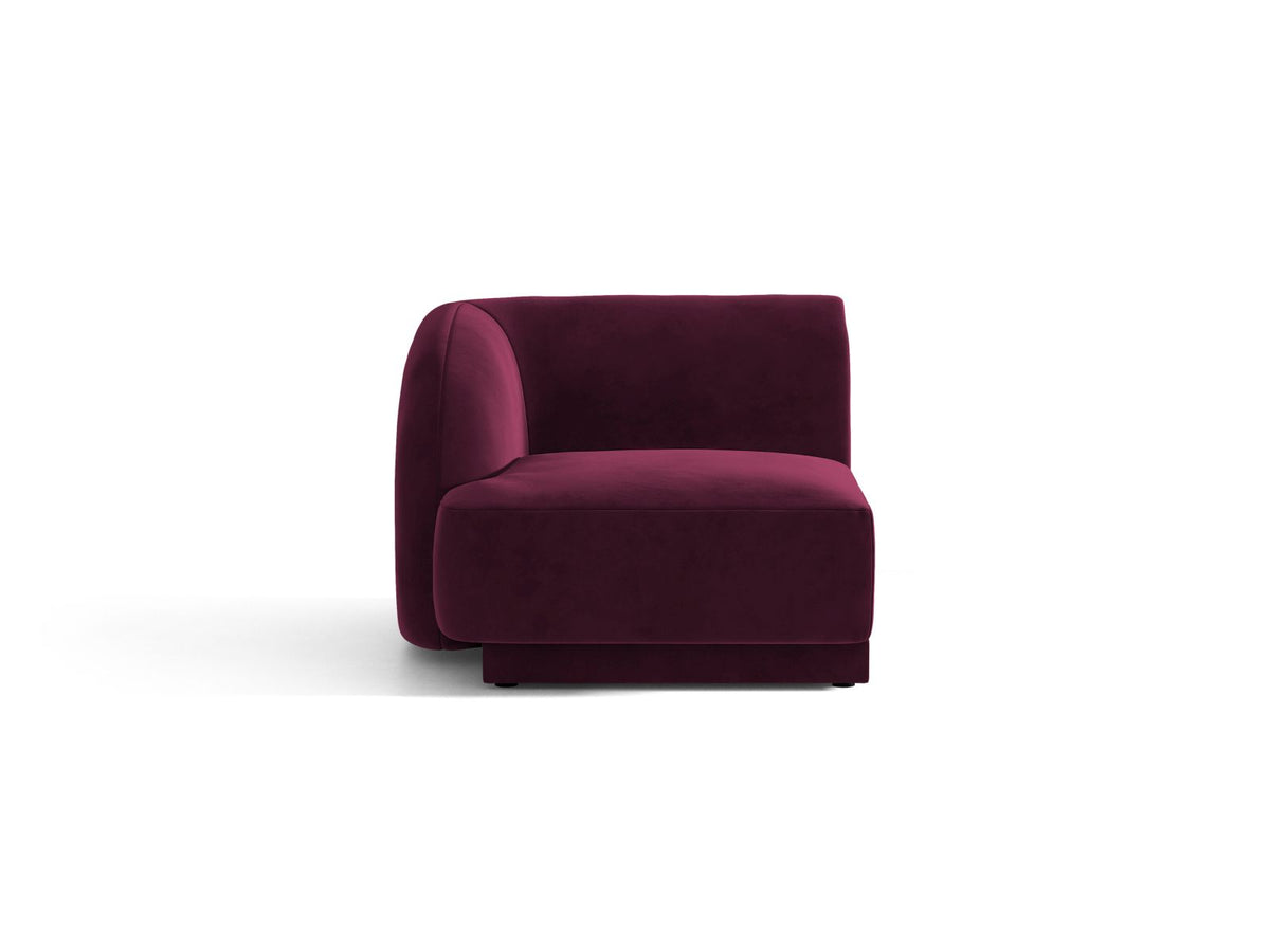 Miley — Modular Sofa Burgundy (Venus 2932) Black Plastic Left