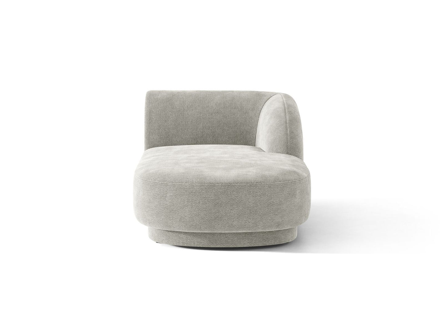 Miley — Chaise Longue Light Grey (Haga 06) Black Plastic Right