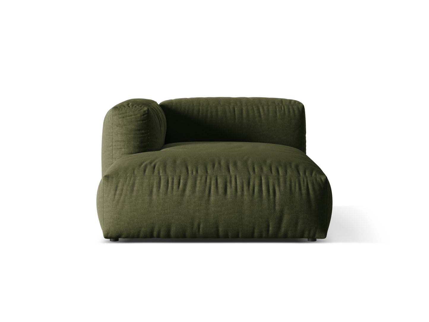 Martina — Chaise Longue Green (Boston Forest) Black Plastic Left