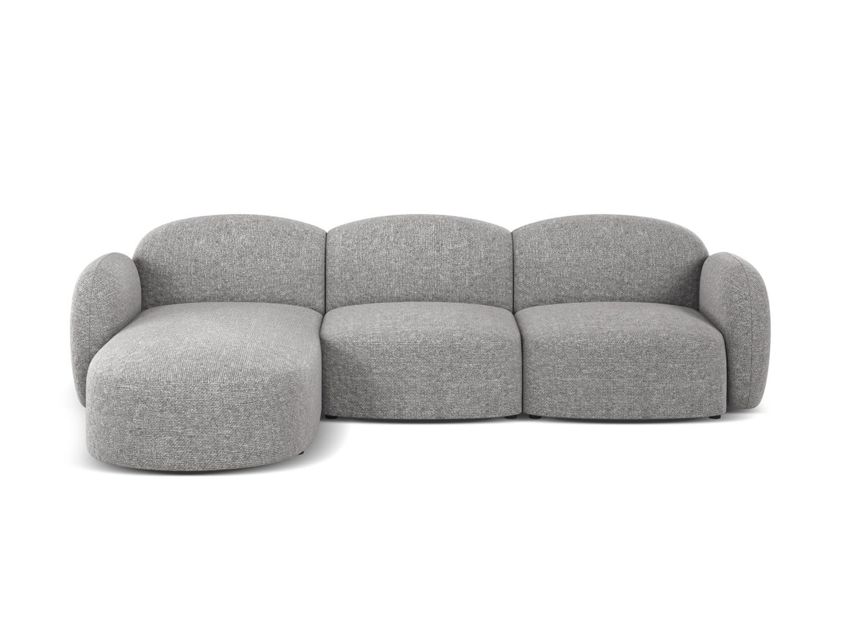 Blair — Corner Sofa Light Grey (Eden 18 Grey) Black Plastic Left